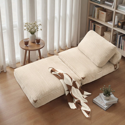 OVIOS Bean Bag Bed Folding Sofa Bed – Convertible Sleeper Chair with Pillow & Back Support