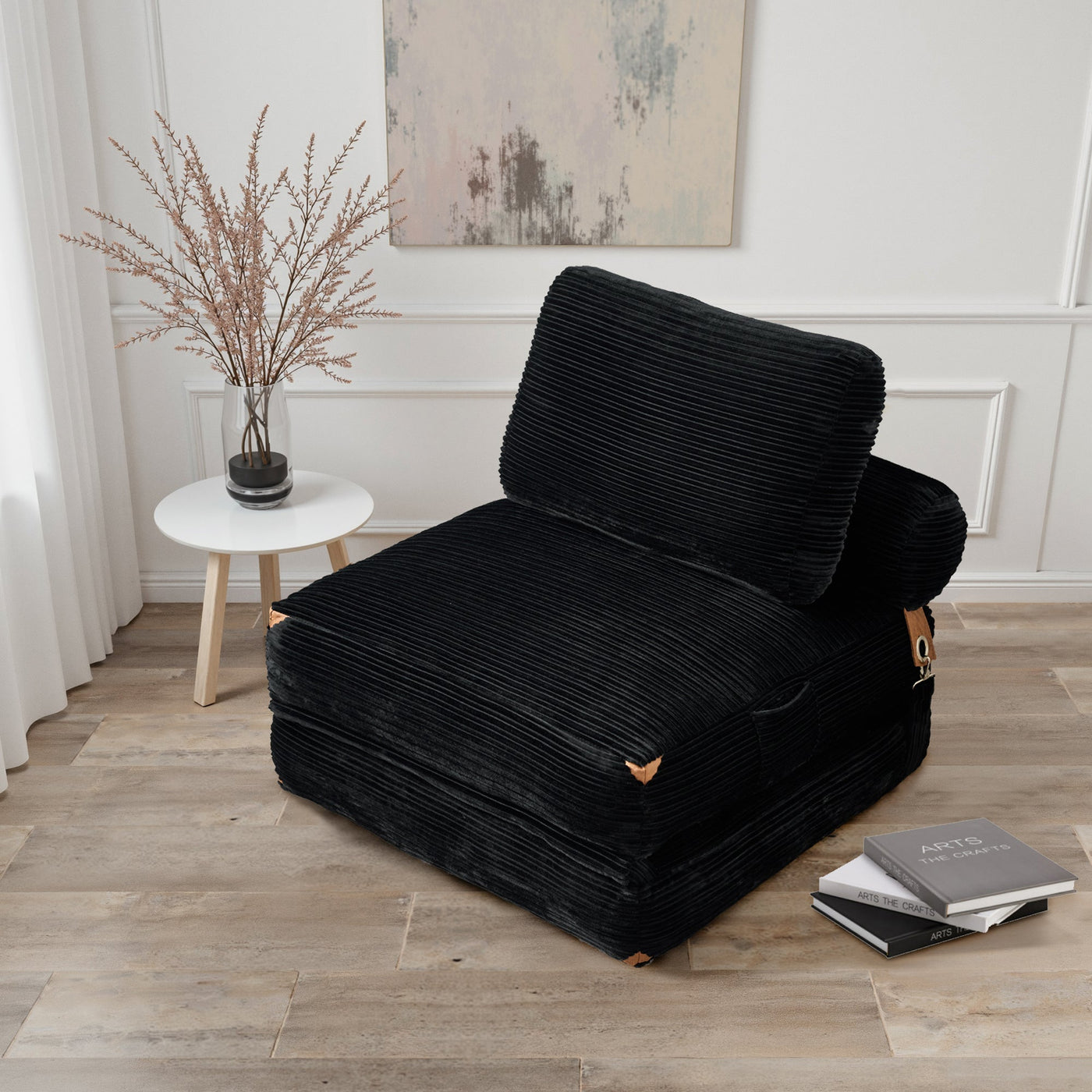 OVIOS Bean Bag Bed Folding Sofa Bed – Convertible Sleeper Chair with Pillow & Back Support