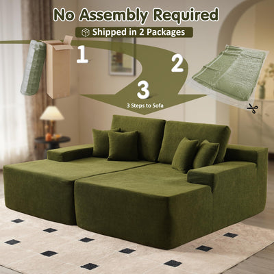OVIOS 81.2" Upholstered Sleeper Sofa with Pillow, No Assembly Required